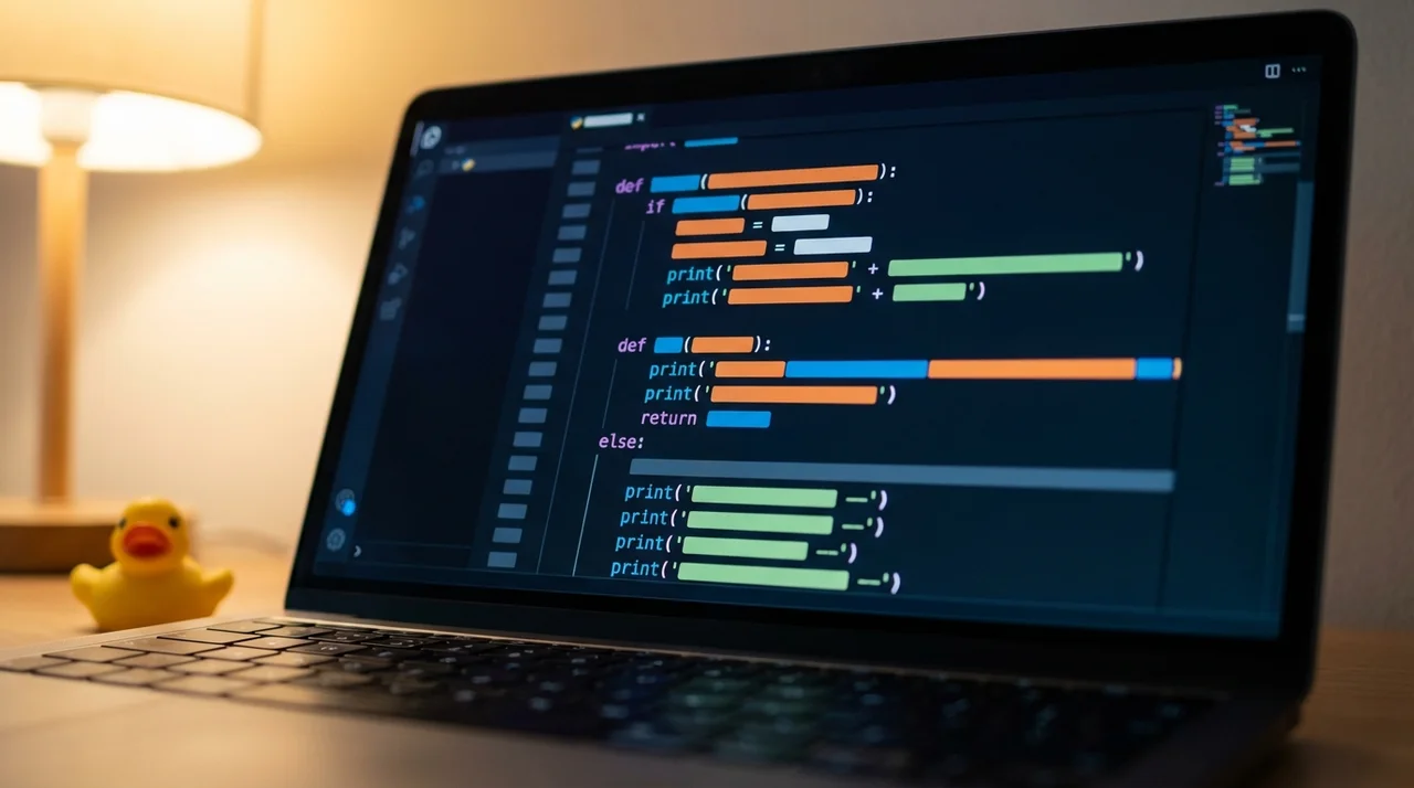 Laptop con código Python